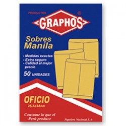 SOBRE MANILA OFICIO DE 50 UNIDADES GRAPHOS