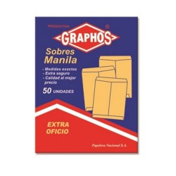 SOBRE MANILA EXTRA OFICIO DE 50 UNIDADES GRAPHOS