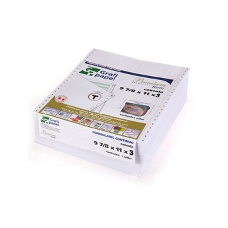 PAPEL CONTINUO BOND 56GR 9 7/8" X 11 X 3 X 500 UNIDADES GRAFIPAPEL